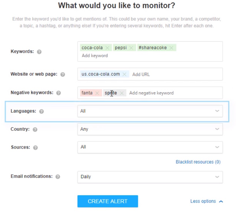 awario-creazione di una analisi di monitoring personalizzata