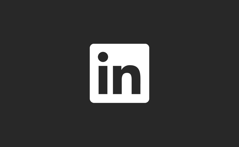 Dark mode di Linkedin - logo bianco su sfondo nero